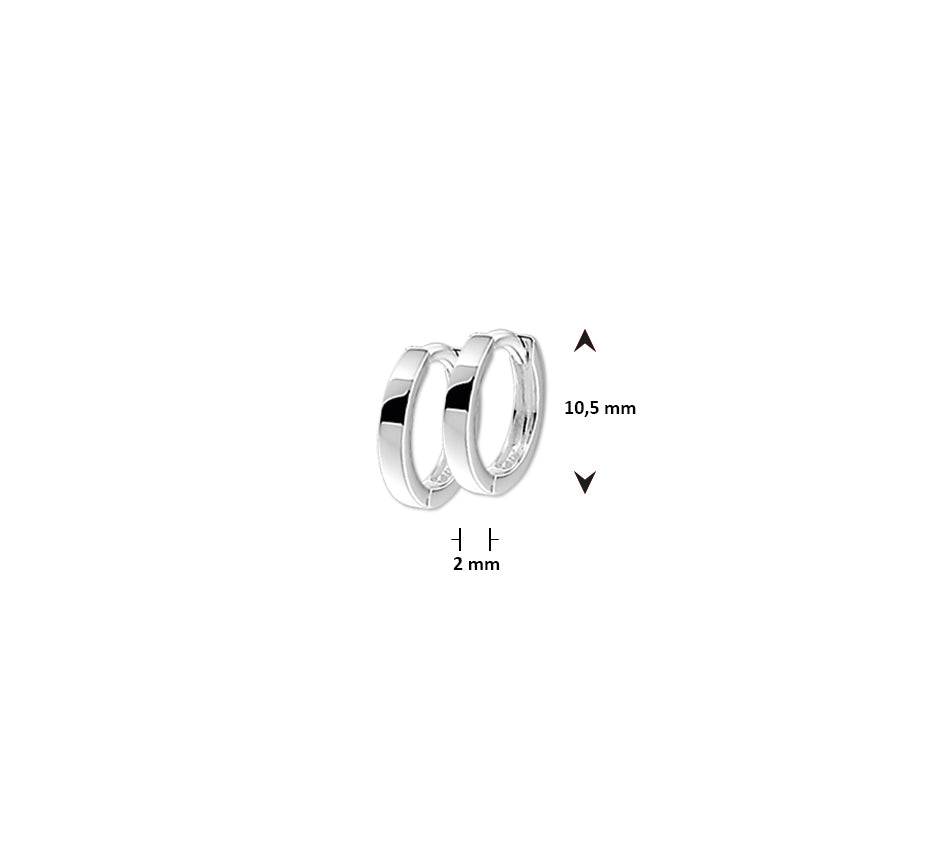 Silberne Kinderohrringe Creolen/Ohrringe klein 2 mm. breit