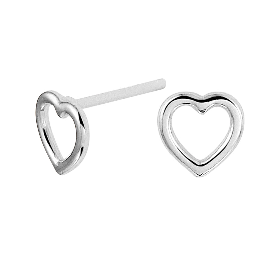 Zilveren kinderoorbellen hartjes