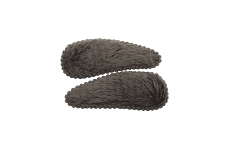 Baby haarspeldjes furry charcoal grijs - Staartjes en Strikjes