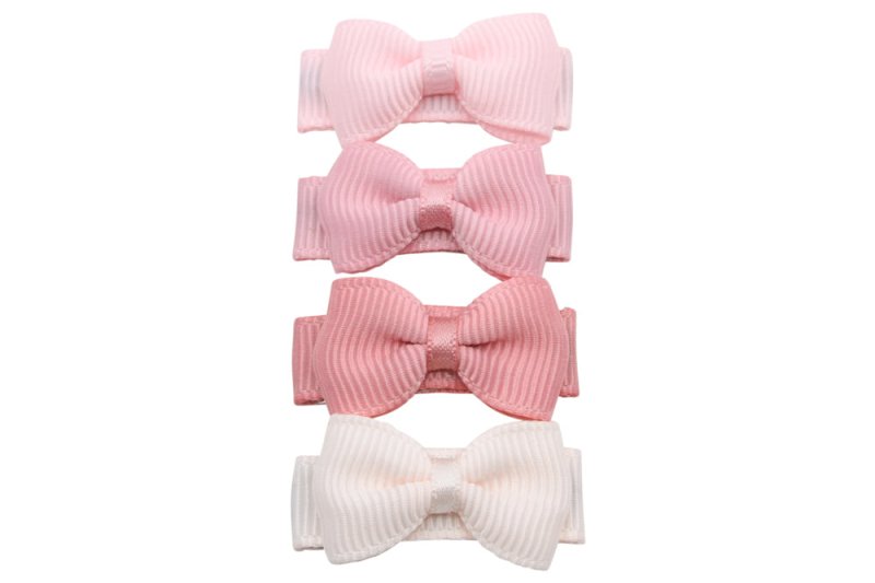 Baby haarspeldjes lint strikjes setje pink dream - Staartjes en Strikjes