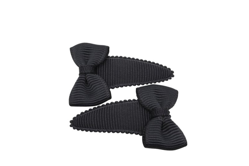 Baby haarspeldjes met strikjes antraciet grijs - Staartjes en Strikjes