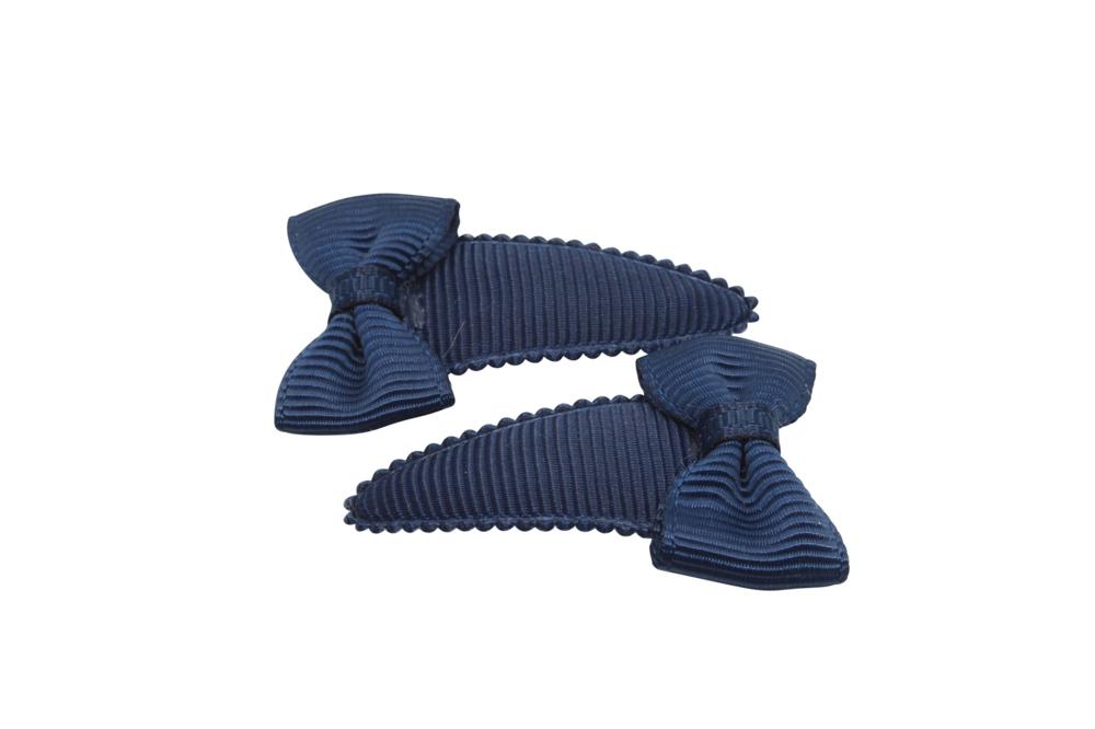 Baby haarspeldjes met strikjes donker blauw - Staartjes en Strikjes