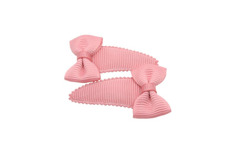 Baby haarspeldjes met strikjes dusty rose - Staartjes en Strikjes