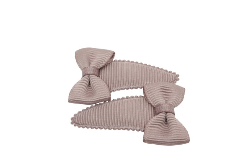 Baby haarspeldjes met strikjes ginger snap bruin - Staartjes en Strikjes