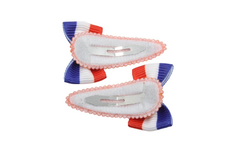 Baby haarspeldjes met strikjes oranje "Holland" - Staartjes en Strikjes