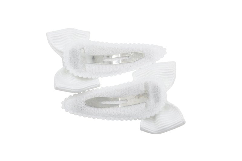 Baby haarspeldjes met strikjes wit - Staartjes en Strikjes