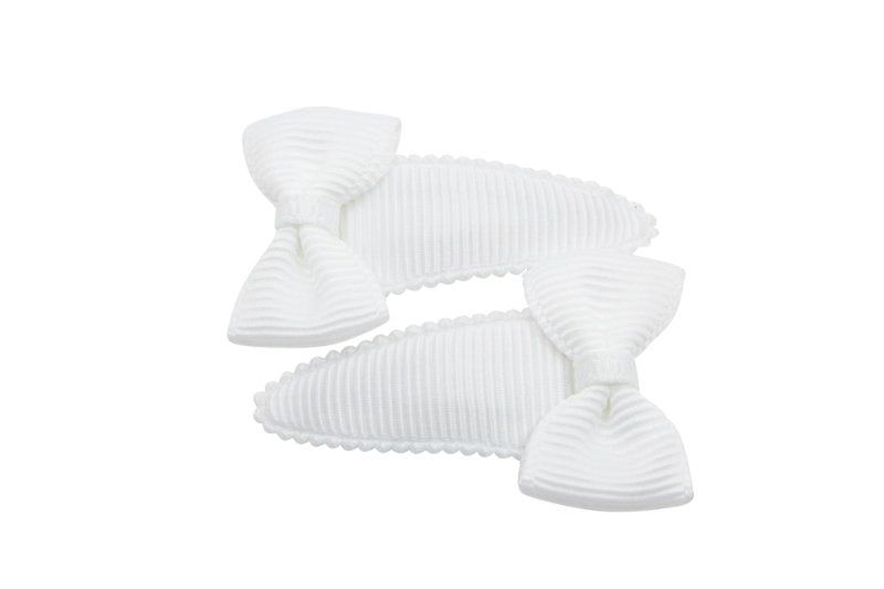 Baby haarspeldjes met strikjes wit - Staartjes en Strikjes