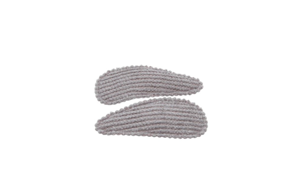 Baby haarspeldjes ribstof grijs - Staartjes en Strikjes
