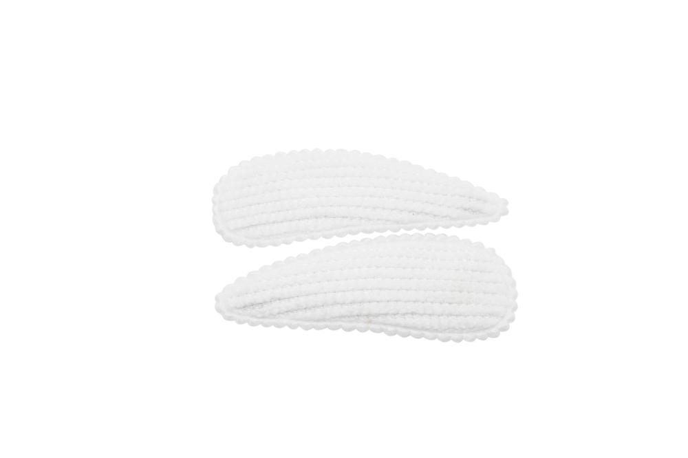 Baby haarspeldjes ribstof wit - Staartjes en Strikjes