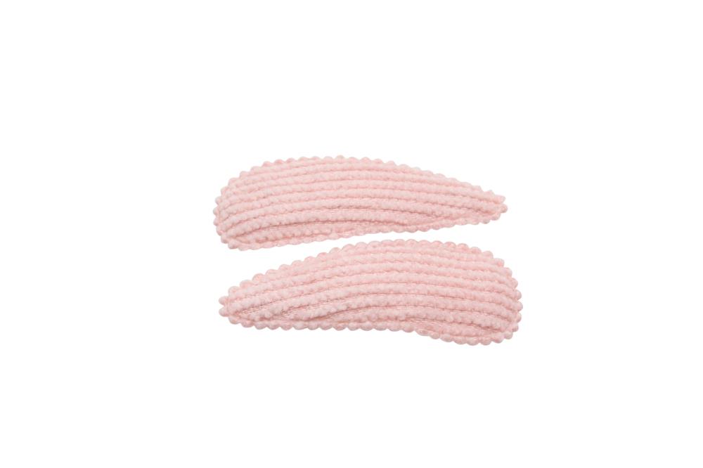 Baby haarspeldjes ribstof zacht roze - Staartjes en Strikjes