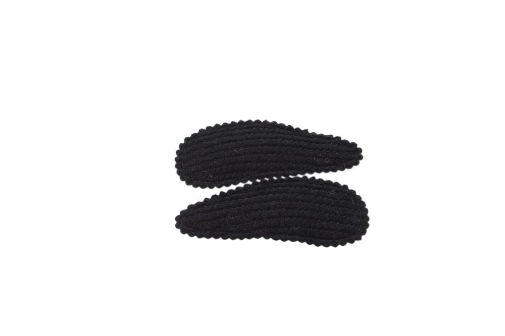 Baby haarspeldjes ribstof zwart - Staartjes en Strikjes