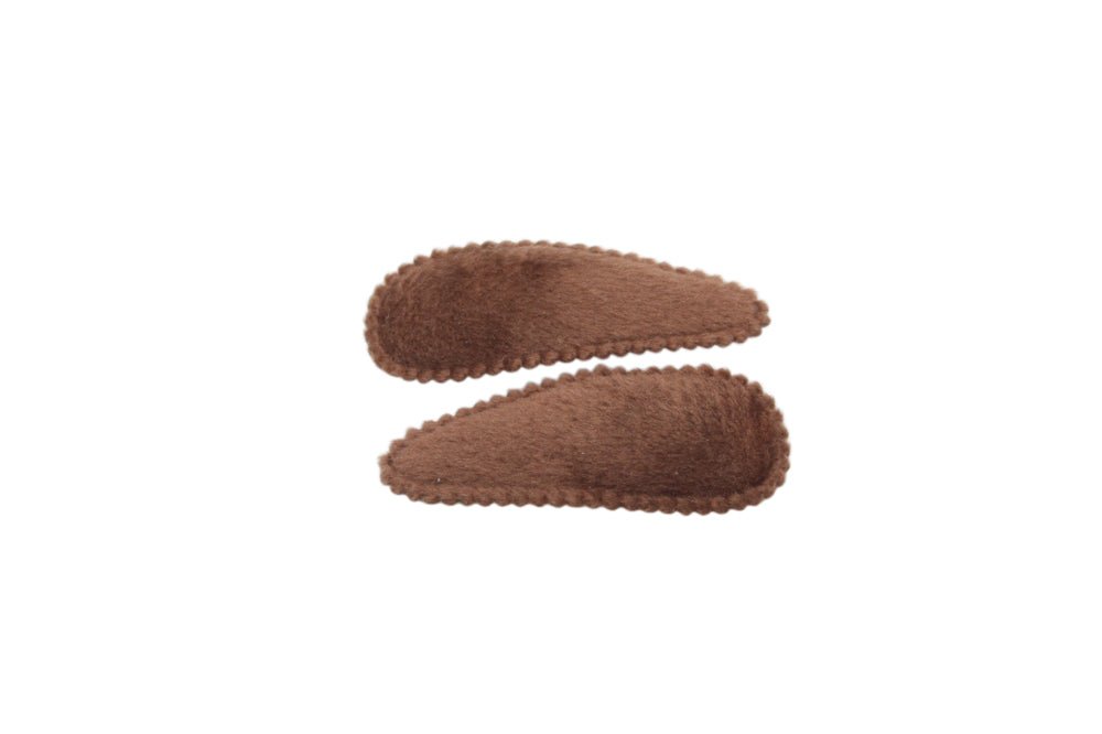 Baby haarspeldjes veloers cappuccino bruin - Staartjes en Strikjes