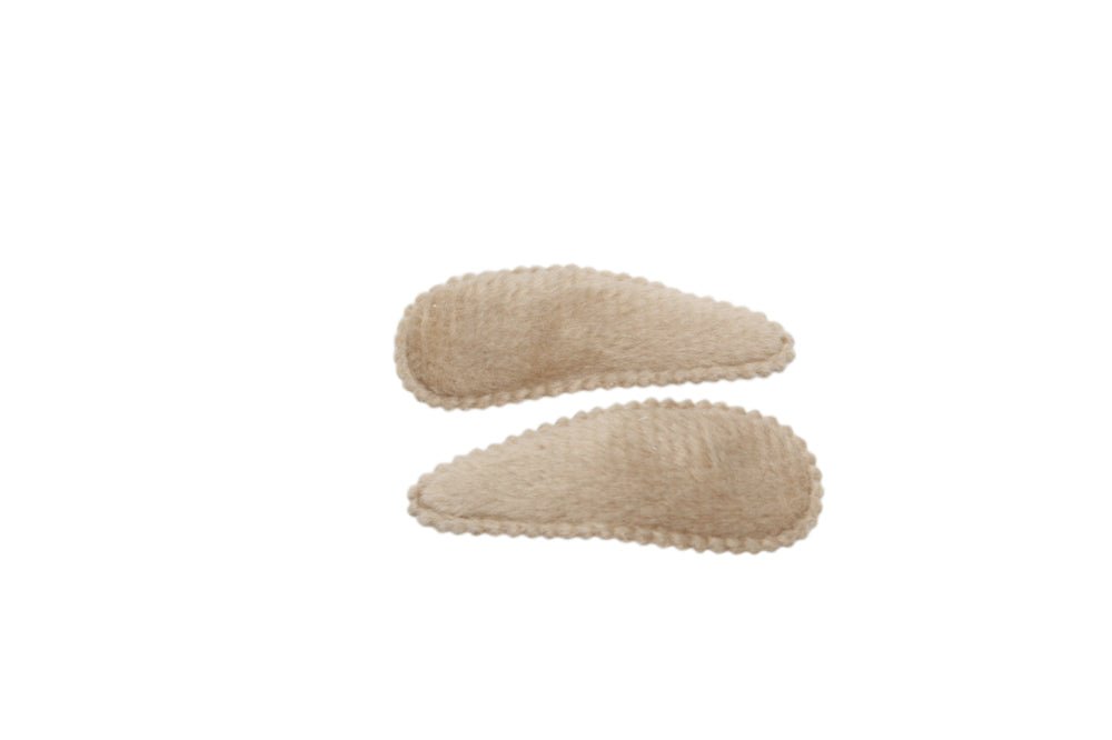 Baby haarspeldjes veloers naturel - Staartjes en Strikjes