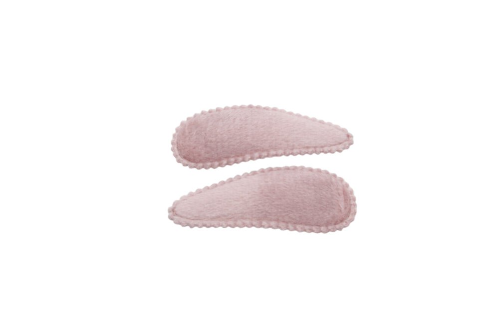 Baby haarspeldjes veloers poeder roze - Staartjes en Strikjes