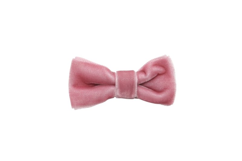 Baby/peuter haarstrikje klein fluweel rosy mauve - Staartjes en Strikjes