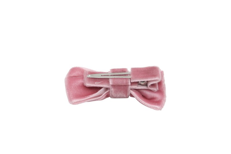 Baby/peuter haarstrikje klein fluweel rosy mauve - Staartjes en Strikjes