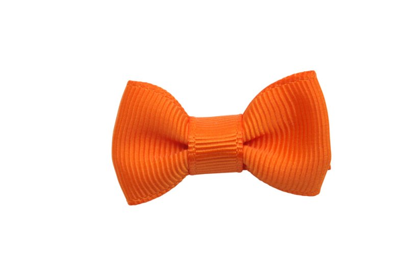 Baby/peuter haarstrikje klein oranje - Staartjes en Strikjes