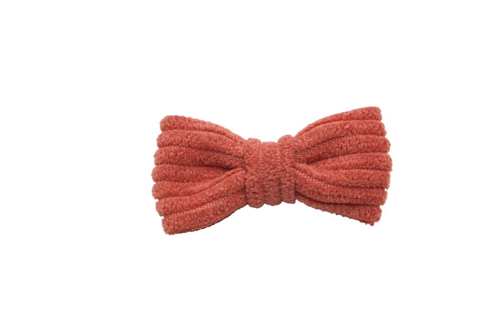 Baby/peuter haarstrikje klein ribstof dusty rose - Staartjes en Strikjes