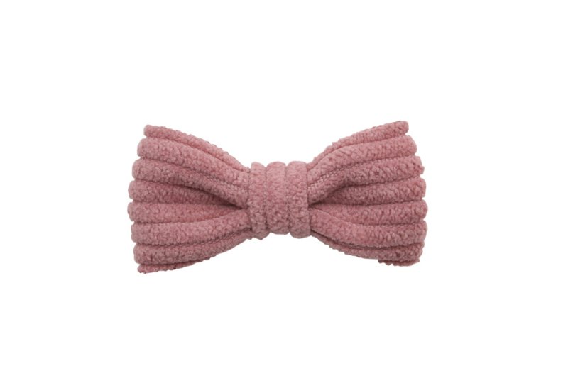 Baby/peuter haarstrikje klein ribstof rosy/mauve - Staartjes en Strikjes