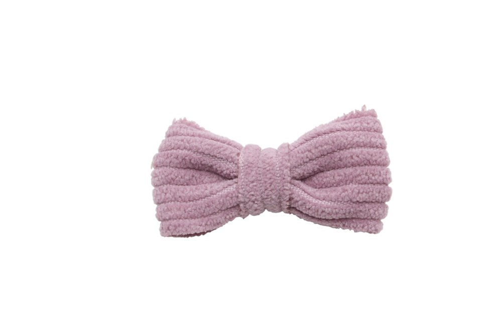 Baby/peuter haarstrikje klein ribstof zacht paars - Staartjes en Strikjes