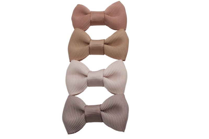 Baby/peuter haarstrikje klein voordeelsetje brown shades - Staartjes en Strikjes