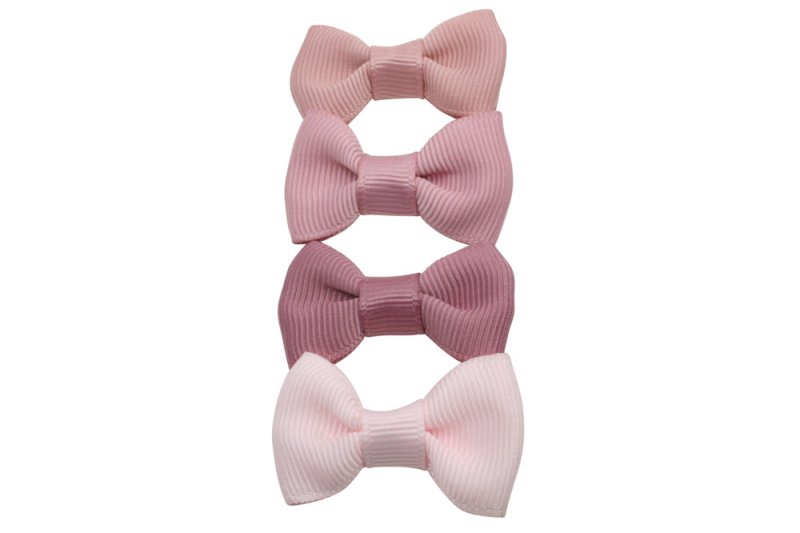 Baby/peuter haarstrikje klein voordeelsetje soft pink - Staartjes en Strikjes