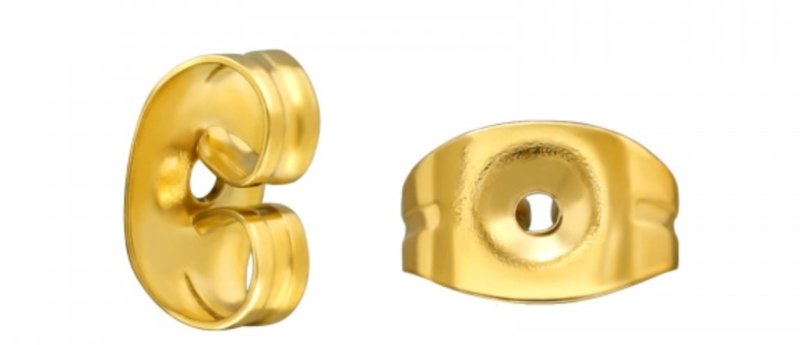 Chirurgisch stalen vlinder stopjes 2 stuks goldplated - Staartjes en Strikjes