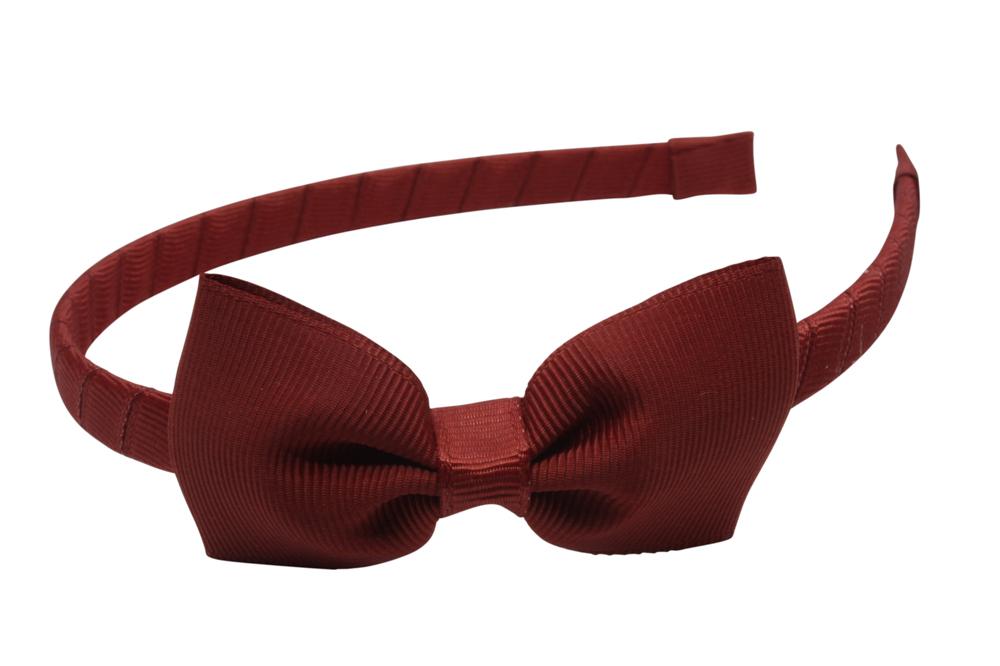 Diadeem/haarband roest bruin met vlinder strikje - Staartjes en Strikjes