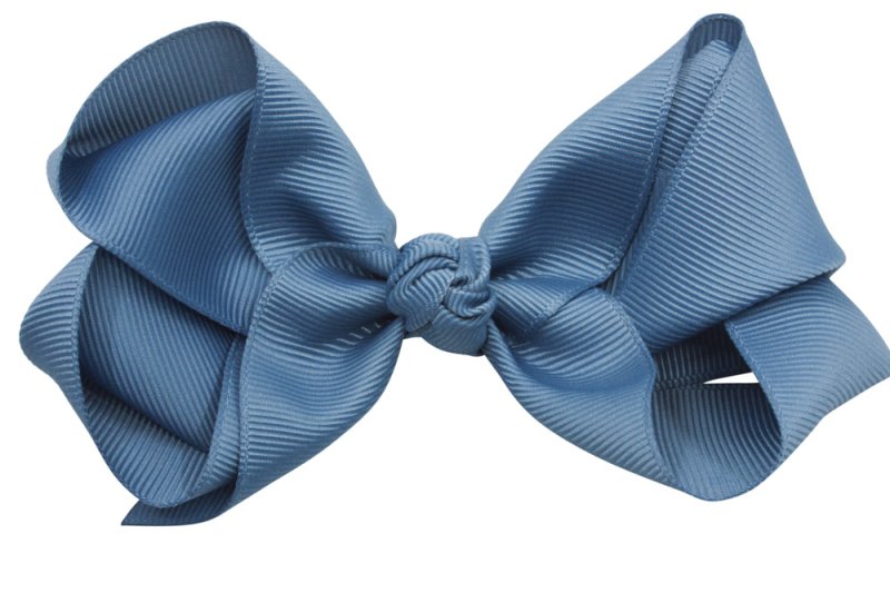 Extra grote haarstrik antiek blauw - Staartjes en Strikjes