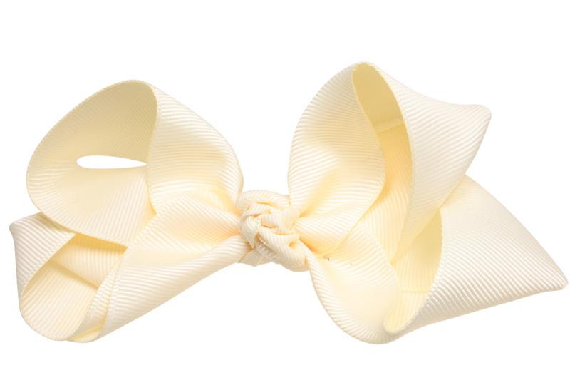 Extra grote haarstrik creme - Staartjes en Strikjes