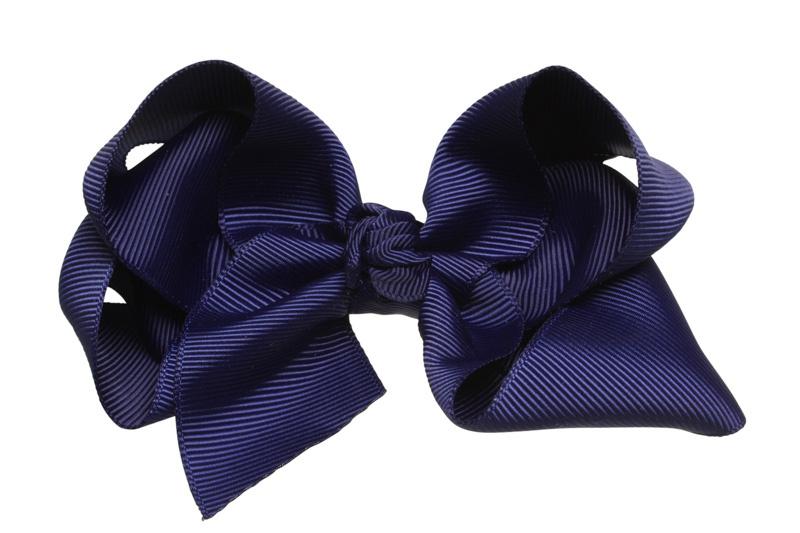 Extra grote haarstrik donkerblauw - Staartjes en Strikjes