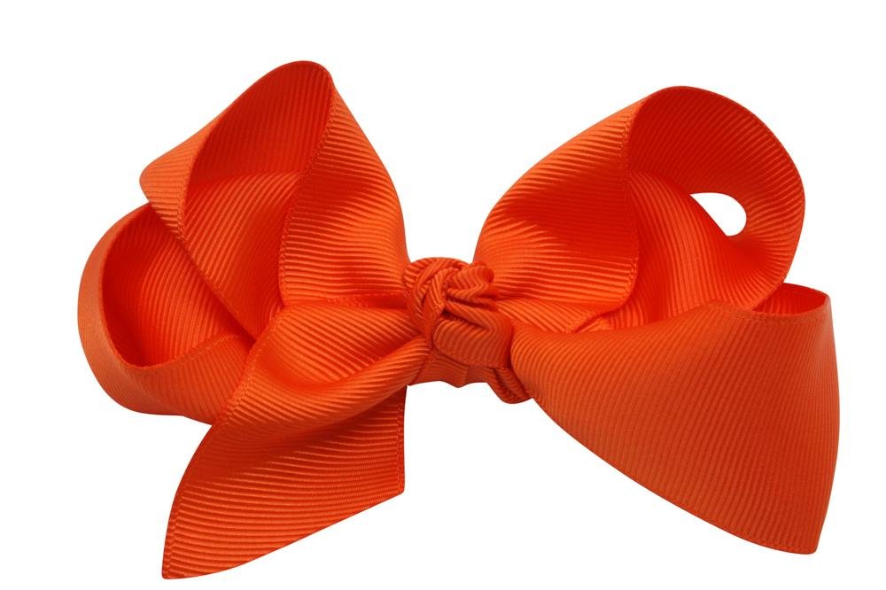 Extra grote haarstrik oranje - Staartjes en Strikjes