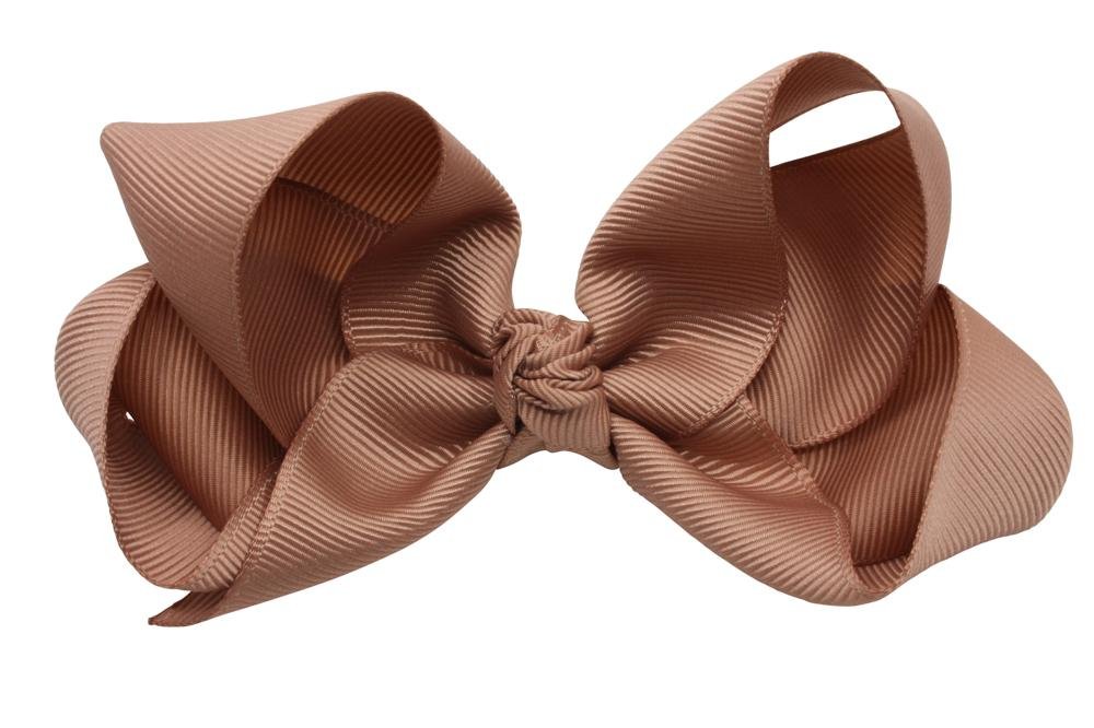 Extra grote haarstrik pecan bruin - Staartjes en Strikjes