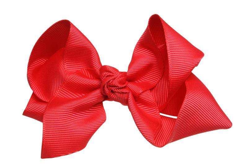 Extra grote haarstrik rood - Staartjes en Strikjes