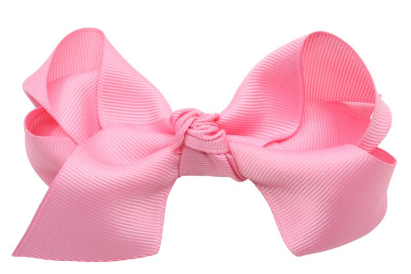 Extra grote haarstrik zacht roze - Staartjes en Strikjes