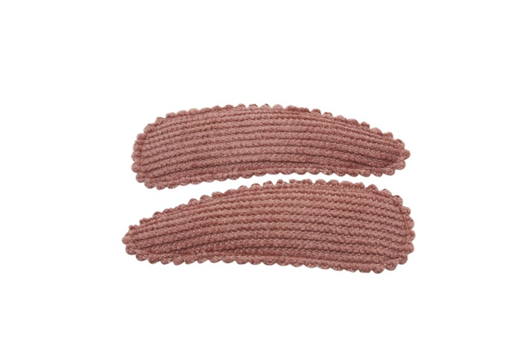 Haarspeldjes ribstof chutney bruin - Staartjes en Strikjes