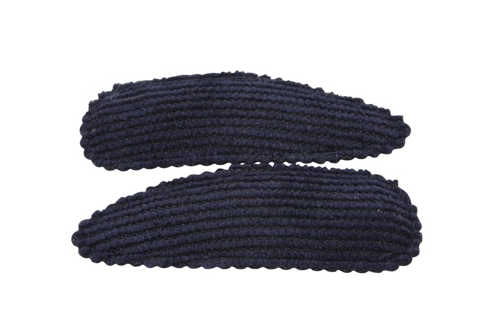 Haarspeldjes ribstof diep donkerblauw - Staartjes en Strikjes
