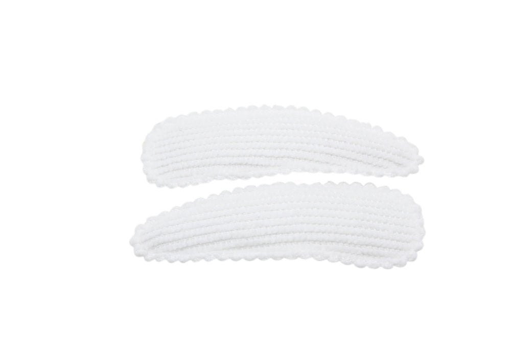 Haarspeldjes ribstof wit - Staartjes en Strikjes