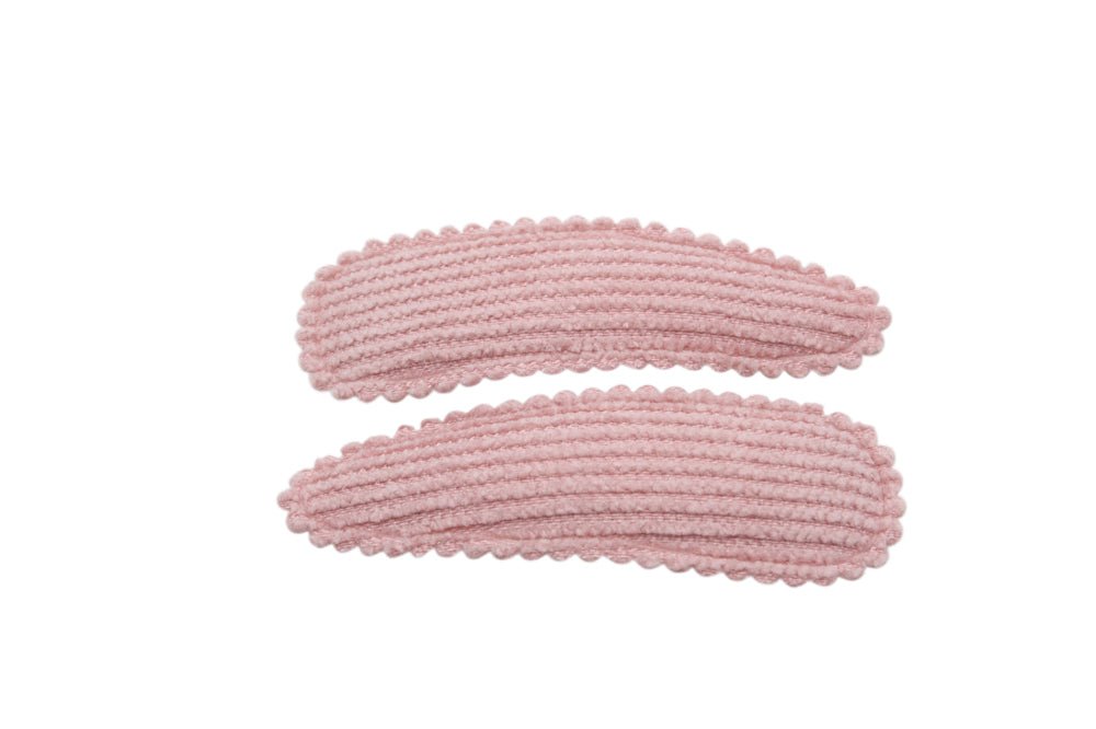 Haarspeldjes ribstof zacht oud roze - Staartjes en Strikjes