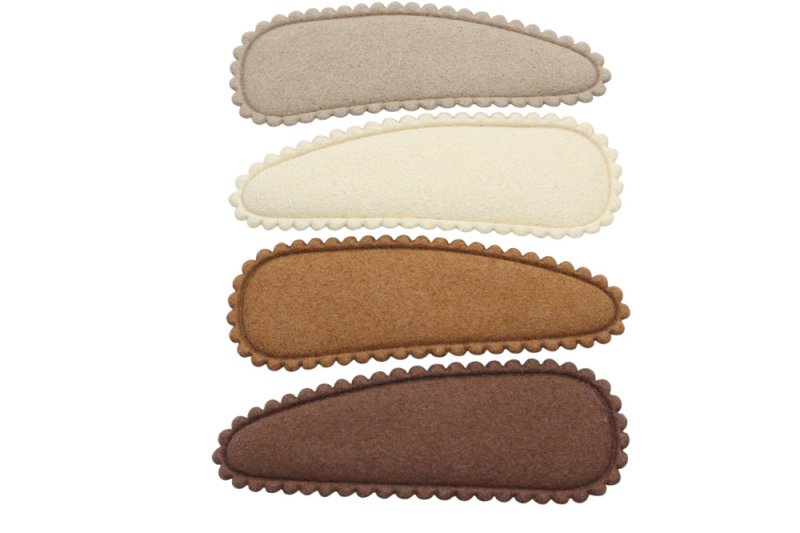 Haarspeldjes setje suede naturel brown - Staartjes en Strikjes