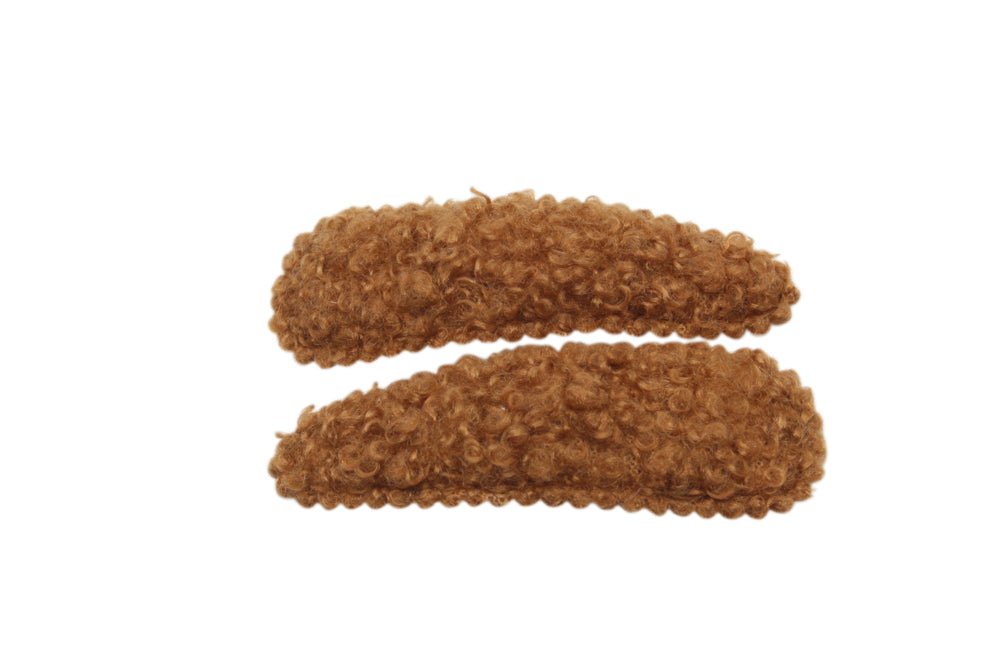 Haarspeldjes teddy/wollig bruin - Staartjes en Strikjes
