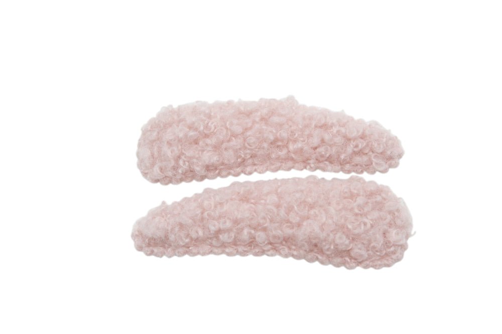Haarspeldjes teddy/wollig oud powder pink - Staartjes en Strikjes