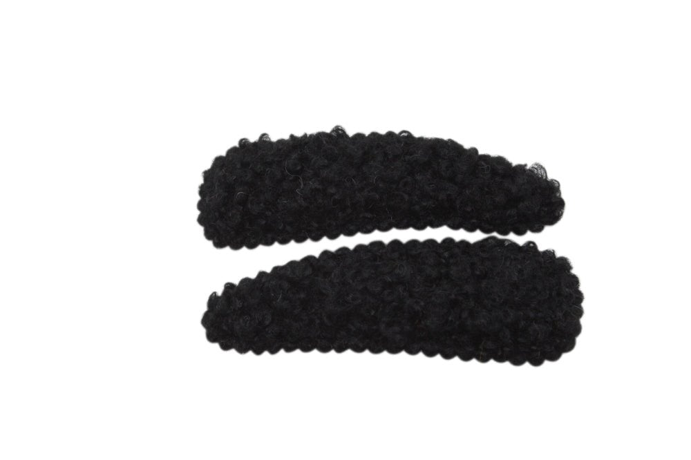 Haarspeldjes teddy/wollig zwart - Staartjes en Strikjes