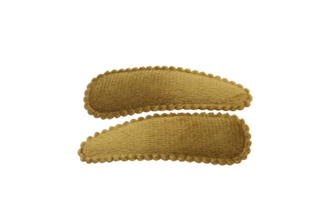 Haarspeldjes veloers mosterd/goud bruin - Staartjes en Strikjes