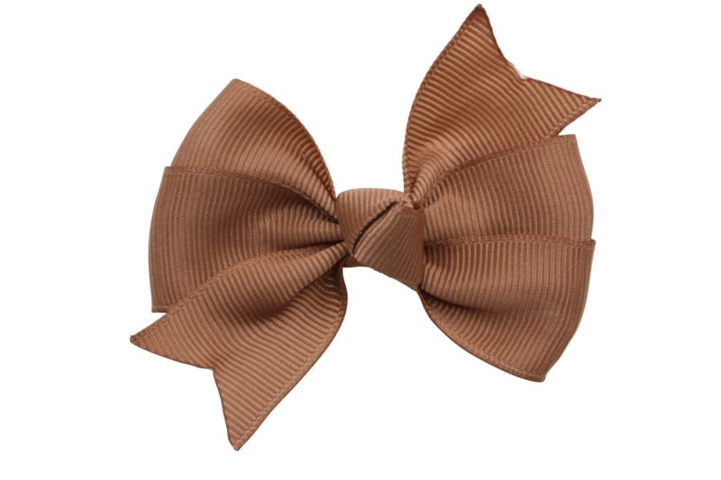 Haarstrik groot pecan bruin stijl 1 - Staartjes en Strikjes