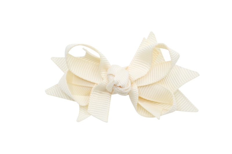 Haarstrikje 5 cm. créme - Staartjes en Strikjes