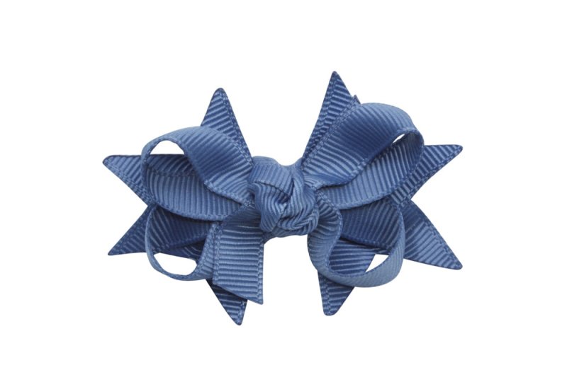 Haarstrikje 5 cm. smoke blue - Staartjes en Strikjes