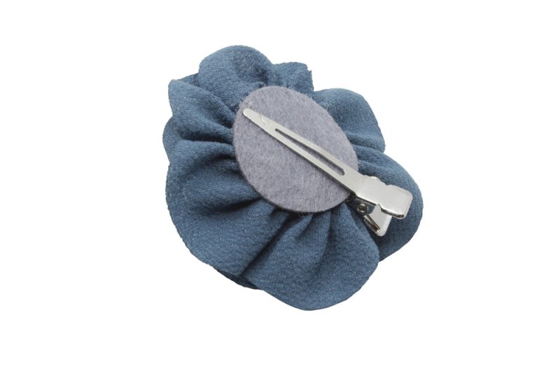 Klein haarbloemetje antiek blauw - Staartjes en Strikjes