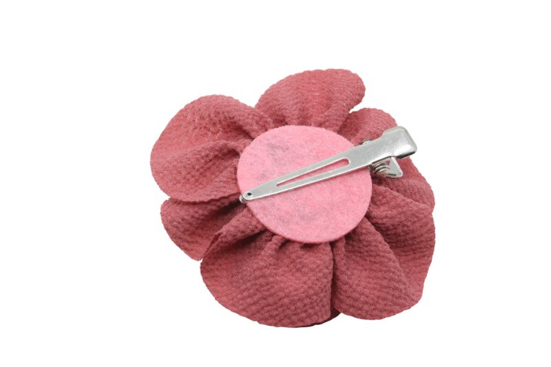 Klein haarbloemetje cinnabar rood - Staartjes en Strikjes