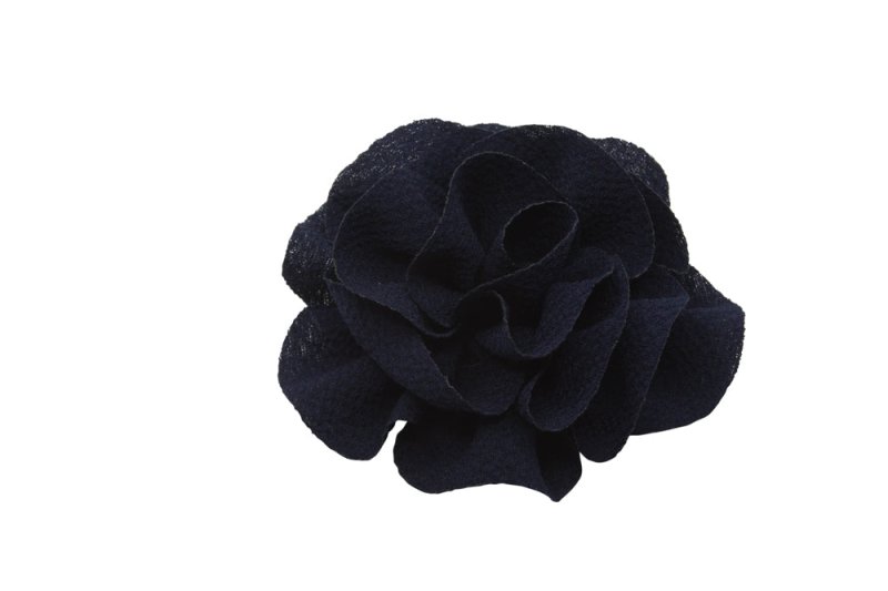 Klein haarbloemetje donkerblauw - Staartjes en Strikjes